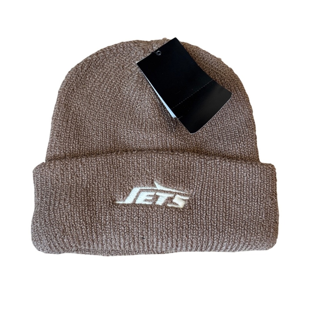 New '47 Brand Jets Beanie Hat Unisex Brown Knit Embroidered Logo SIZE OSFA